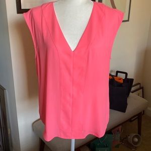 Jcrew sleeveless  flamingo pink blouse nwt